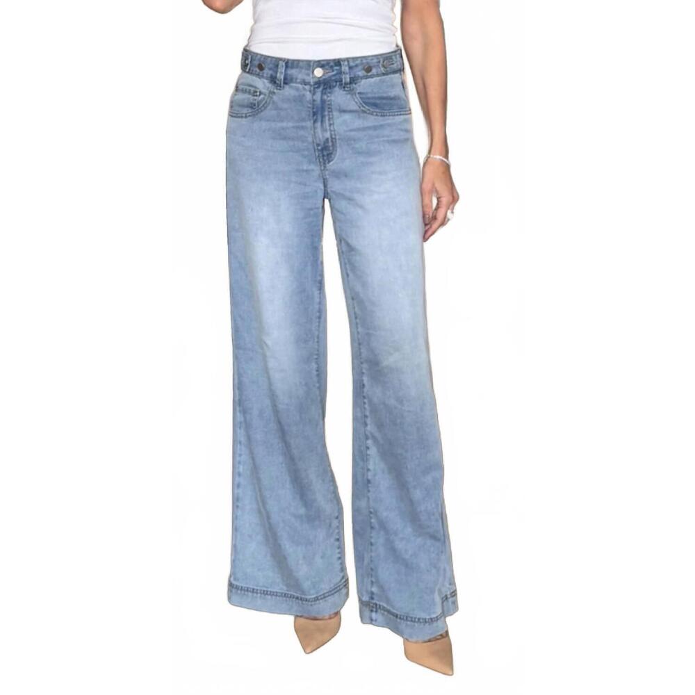 NEW BEVY FLOG jodi wide leg jeans in blue